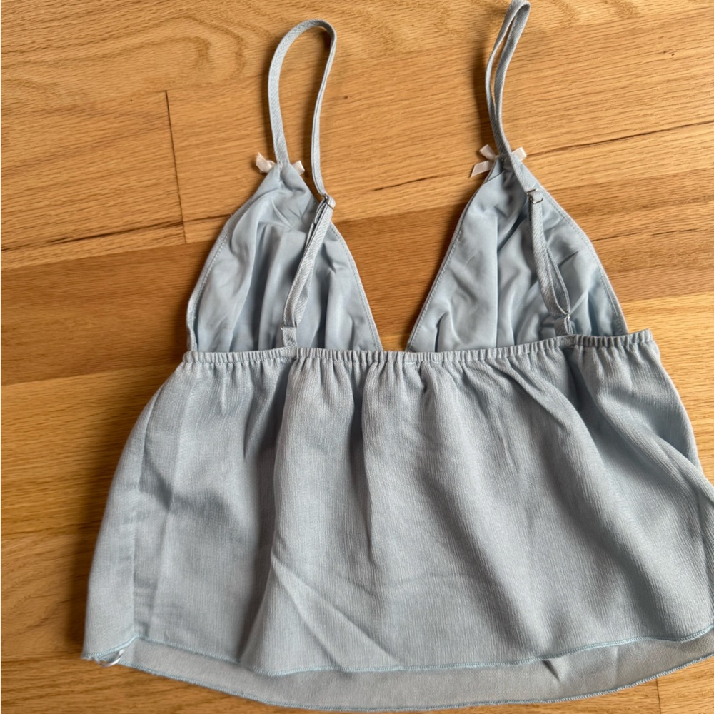 Light Blue Ruched Crop Top - Picture 2 of 2